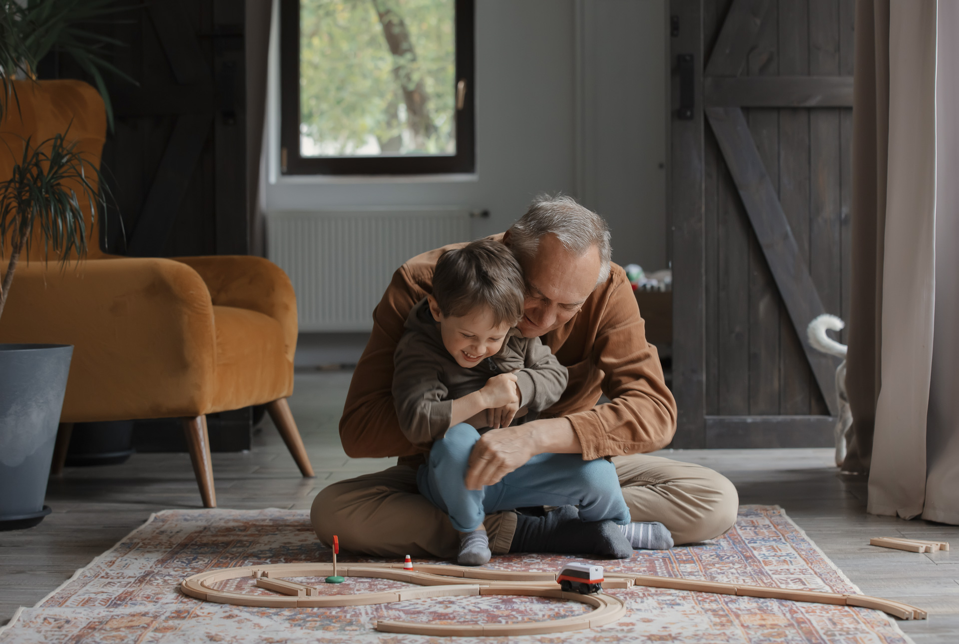 Grandparent and child together